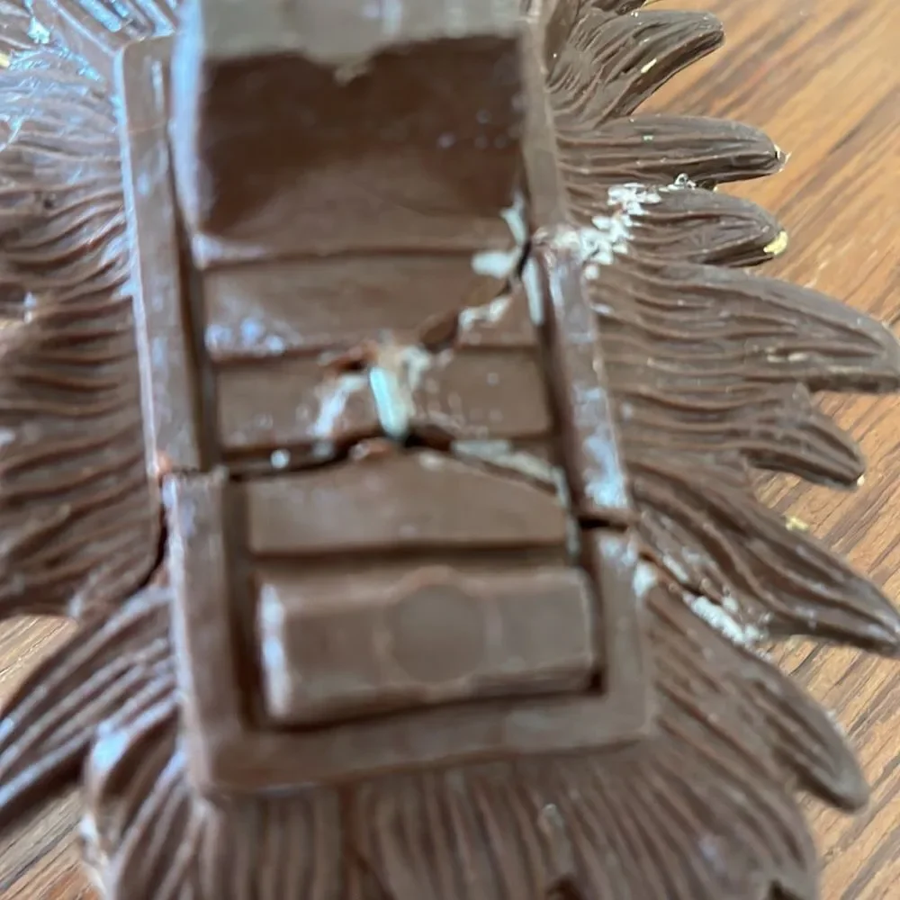 Vintage plastic baby Jesus in manger bed‎
